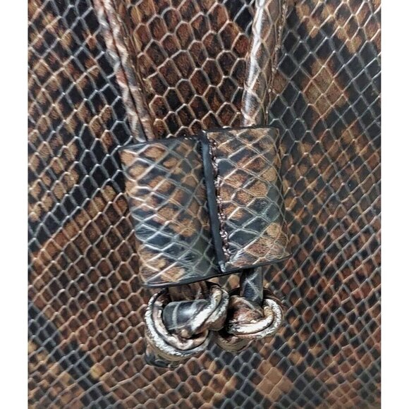 ALDO Brown & Gold Snakeskin Print Faux Leather Backpack Adjustable Straps main image 11